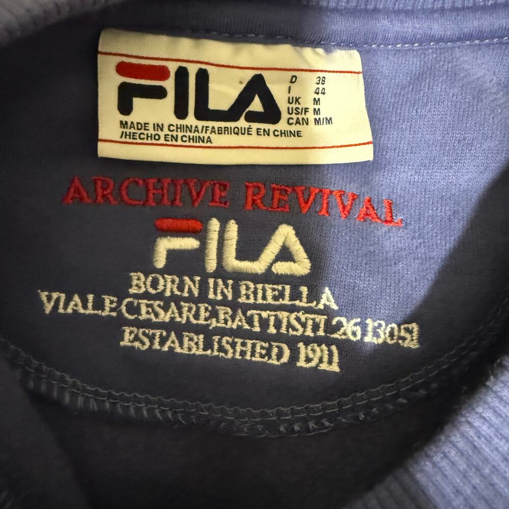 Fila Women' M "Moda Nella Vita Attiva" Blue Long Sleeve Crewneck Sweater Sport - Picture 6 of 9